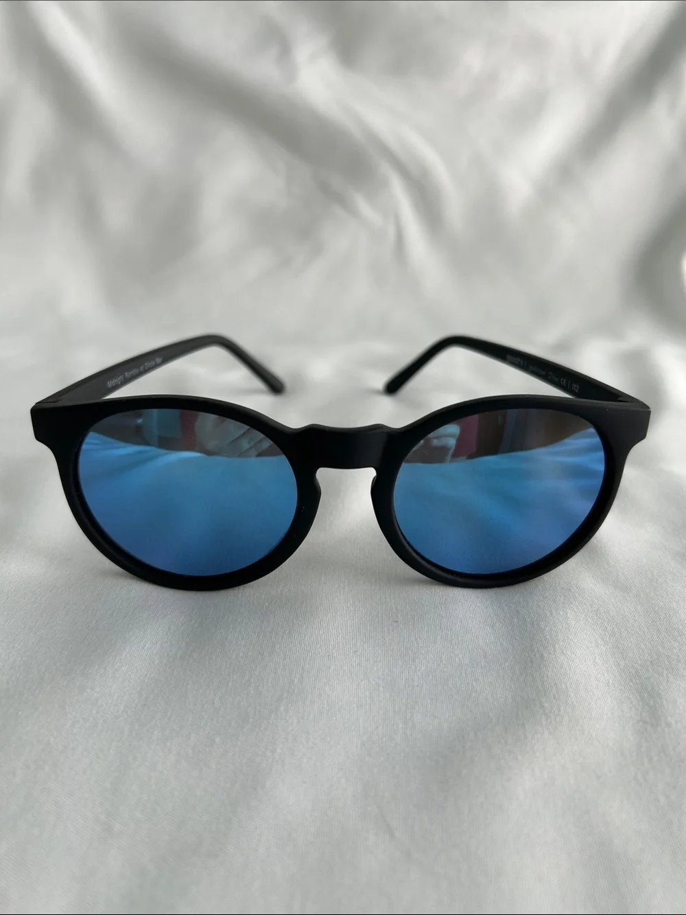 goodr Circle Gs - Black Frame Sunglasses with Blue Mirrored Lenses